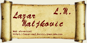 Lazar Maljković vizit kartica